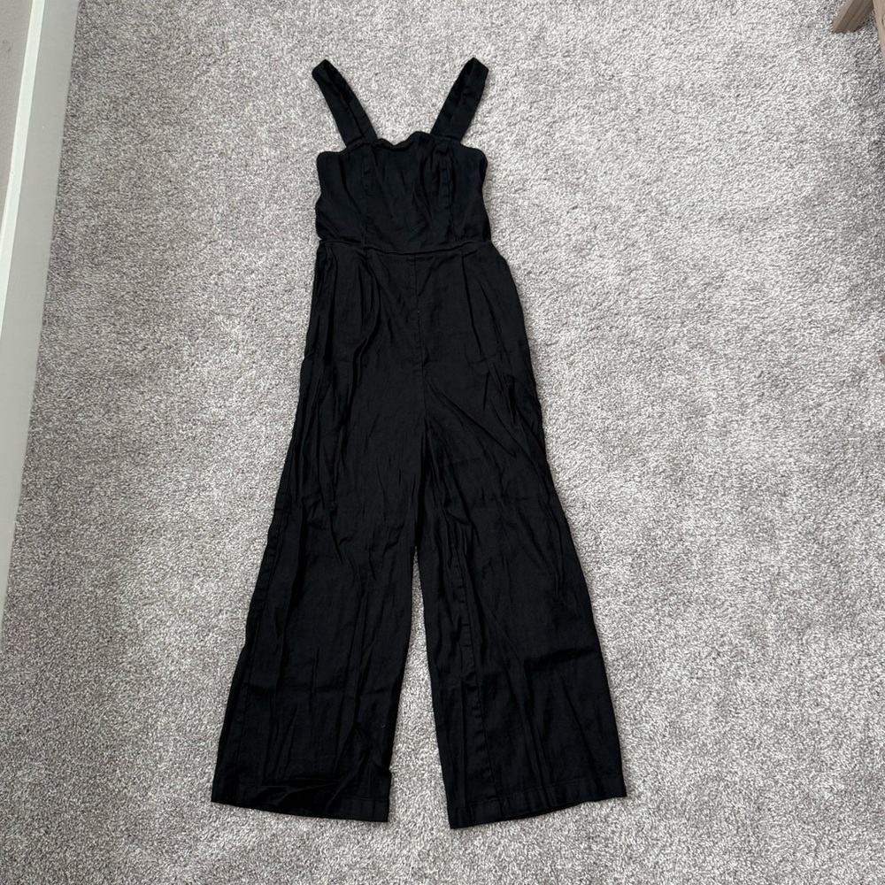 Express Black Wide-Leg Cropped Length Jumpsuit - Size XS
